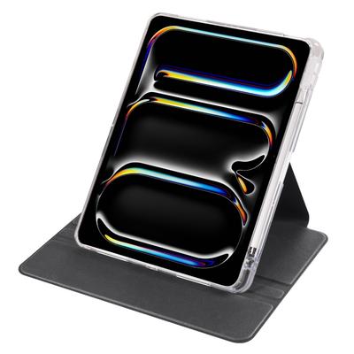 Für iPad Pro 13 (2024) Hülle Drehständer PU-Leder Klare Rückseite Abnehmbare Tablet-Hülle