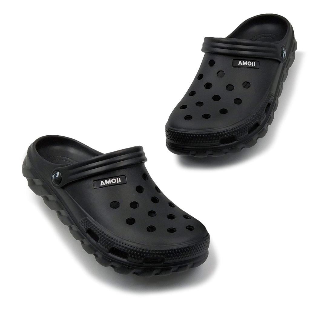 [Amoji] Women's Sandals Men's Clog Sandals Ladies Sandals Men's Cushioned Clog Sandals Beach Outdoor Summer Camping Indoor Rubber Summer Breathable Th