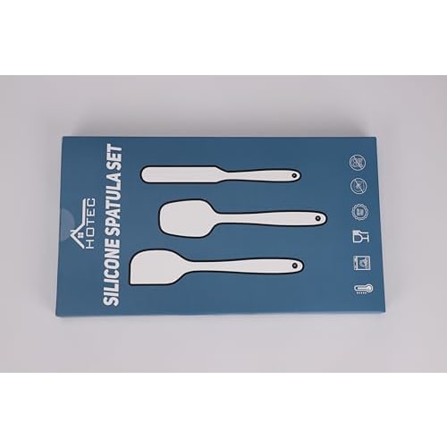 Hotec Silicone Spatula, Heat-Resistant Silicone Baking Utensils, Yogurt Spoon, Cake, Cream, Cooking Utensils, Baking Utensils (Set of 5, Black)