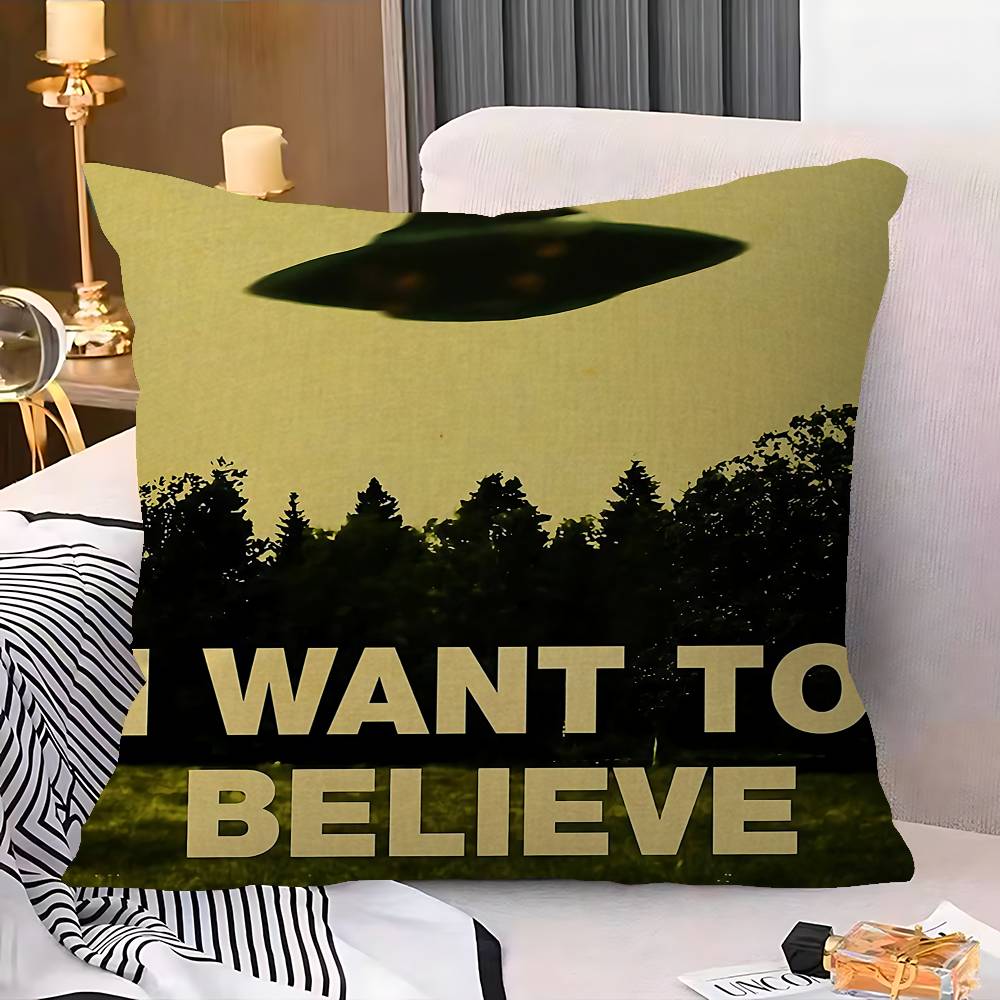 I Want To Believe Cushion Cover Inches Farmhouse Decor Home Throw Pillow Covers For Couch Decorations
