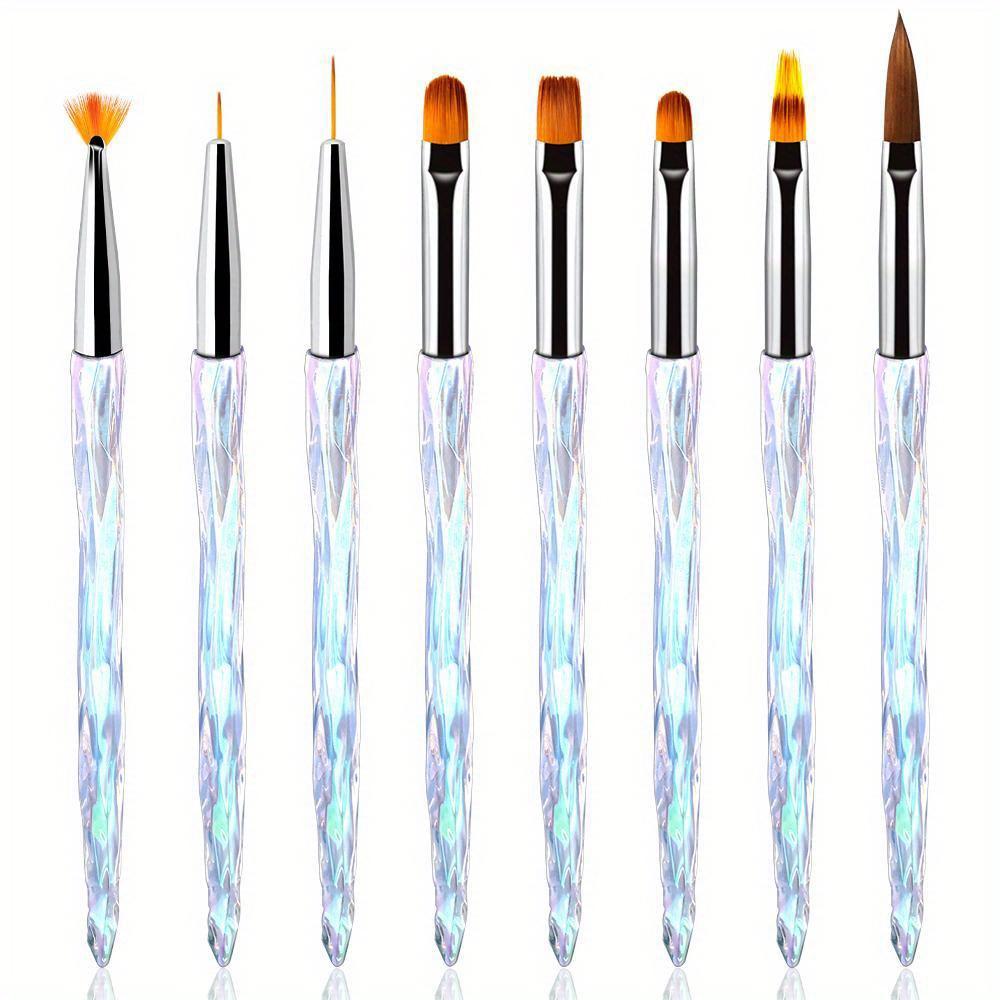 

8 шт./набор ручек для рисования акриловыми красками для дизайна ногтей Aurora, мягкая тонкая кисть, градиентный УФ-гель, кисти для рисования своими руками 8pcs