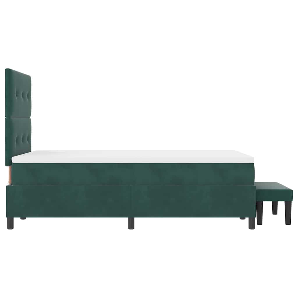 Box Spring Bed with Headboard Dark Green 120 x 200 cm Velvet