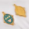 2pcs Stainless Steel Charms Heart Printed Stainless Steel Pendants Gold Plated Enamel Eye Charm Making Necklace Jewelry Making