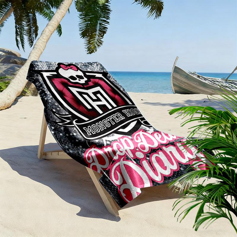 Monster High 2D Flat Print Beach Towel, Large Soft Quick Dry Towel for Beach Camping Swimming.NSTJ0928316