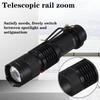 Metal Pocket Clip LED Zoom Flashlight Aluminum Zinc Zinc Alloy Telescopic Zoom Flashlight  Gift