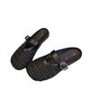 Flache hohle gewebte Mesh-Slipper 2025 Sommer neue lässige weichsohlige vielseitige Ein-Pedal-Taschenkopf-Halbschalen-Schuhe
