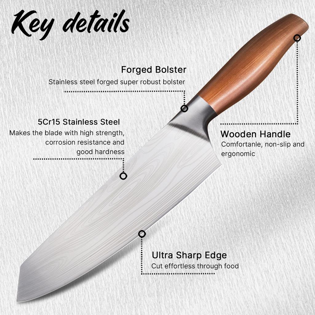 Nóż szefa kuchni Nóż kuchenny ze stali nierdzewnej Japoński tasak Noże do krojenia mięsa i ryb Nóż rzeźniczy Narzędzia kuchenne