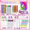 Weirtoya 53 PCS Washable Scented Markers Set with Glitter Pencil Case, Mermaid Unicorn Arts and Crafts for Kids 4-6-8 Kids Coloring Drawing Kits for
