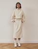 G Mar Herringbone H Line Skirt Ivory/Gray