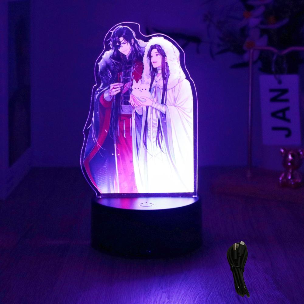 Tian Guan Ci Fu 3D Lamp Anime Figures LED Night Light Smart Touch Room Bedroom Decor Atmosphere Lamps Birthday Christmas Gifts