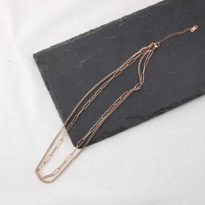 Atria Chain ketting met twee rijen chirurgisch staal SHASNSC0001