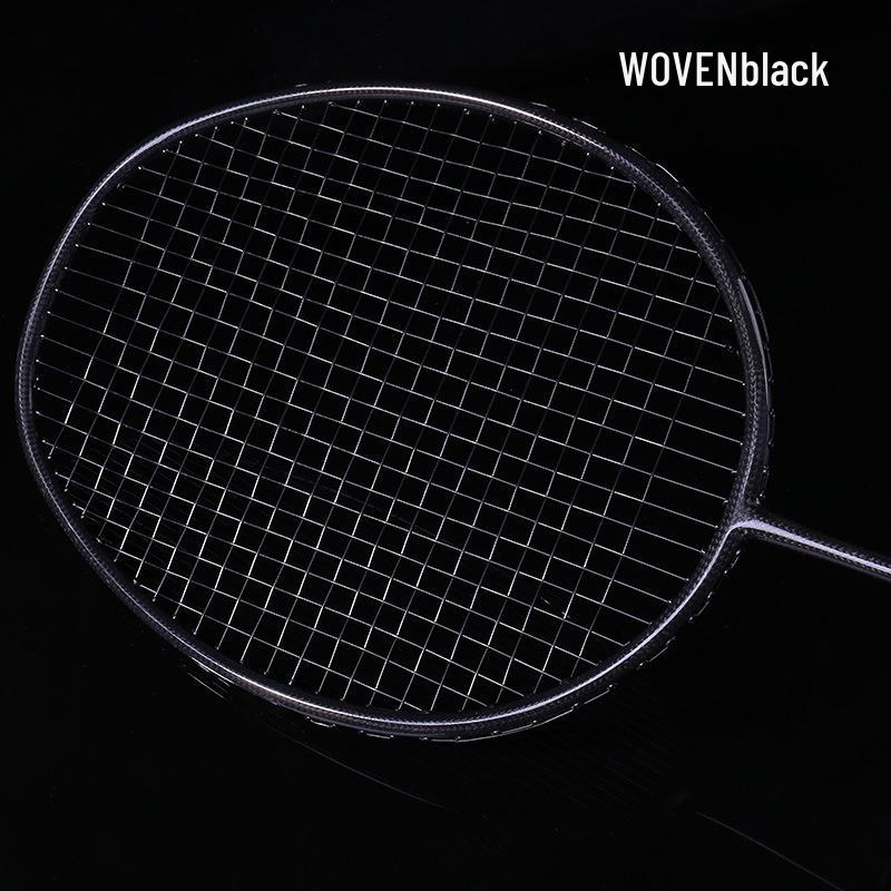 Ultra-light Full Carbon Fiber High-End Badminton Racket - Woven Carbon Cloth Design, Taiwan Little Black Edition.
