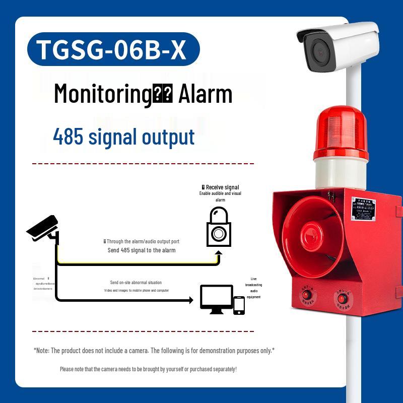 Sound and Light Alarm Device with Power-On Switch, Waterproof Security System, and Voice Remote Alert