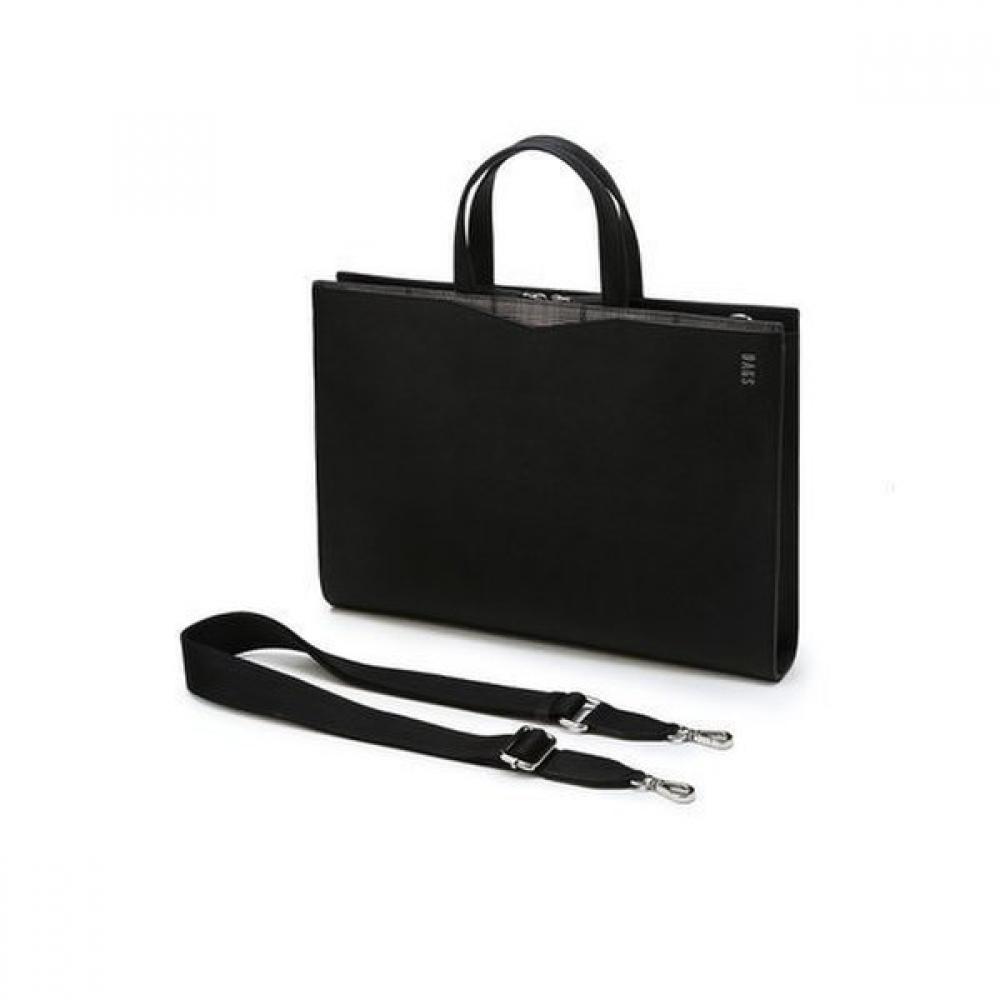Daks Black Check Leather Document Bag Dbba6e053bk