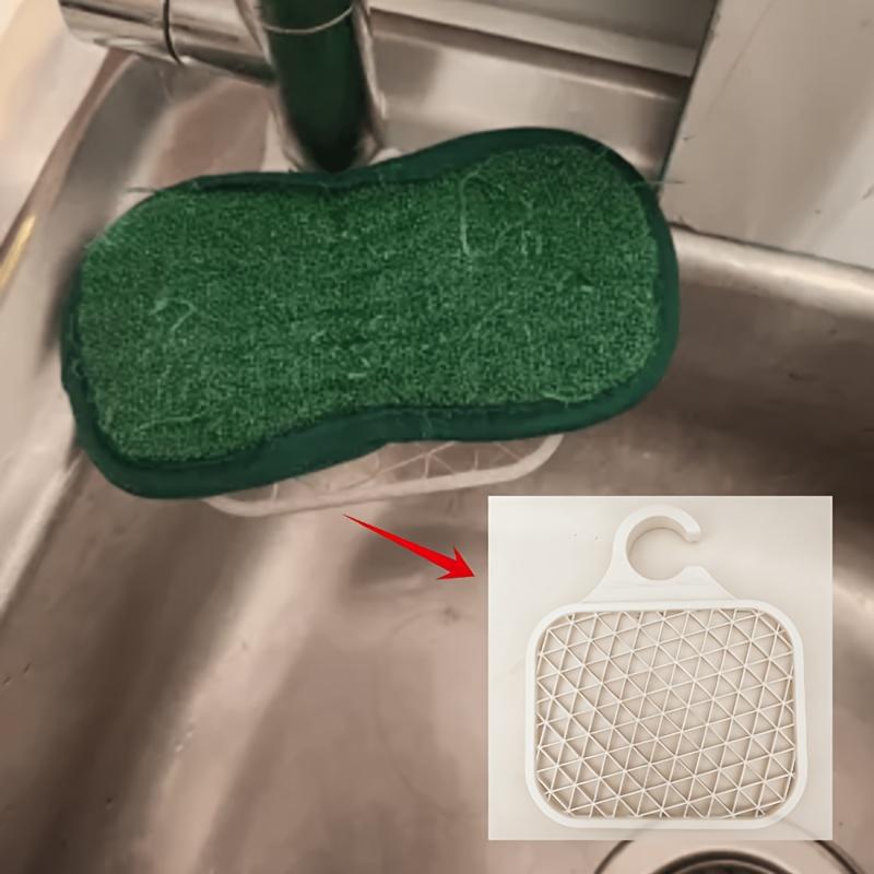 Faucet-Mounted Kitchen Stainless Steel Sink Organizer for Household Sponges, Dishcloths, Dishwashing, and Draining with Hanging Basket