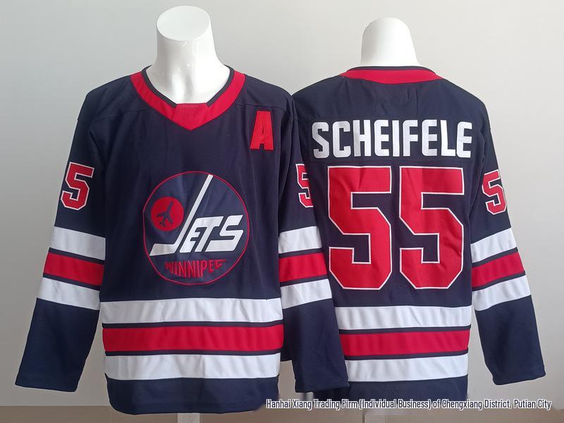 Men's Embroidered Ice Hockey Jersey - Jets Team #55, #13, #81