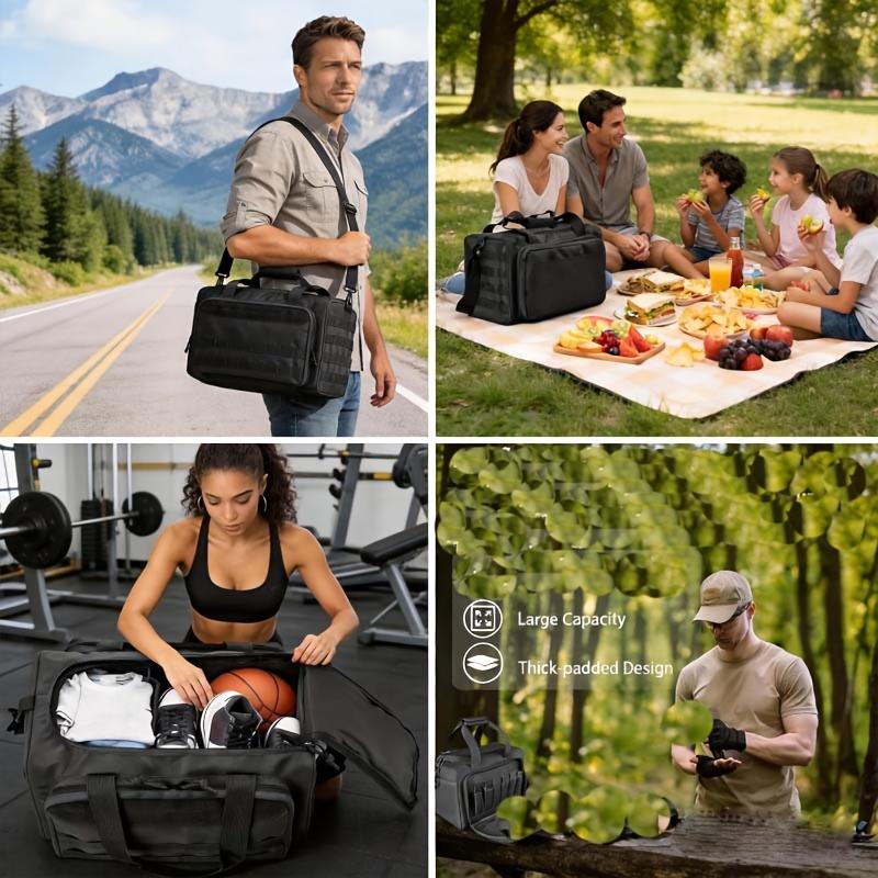 Handbag Tactical Bag for Men & Women, Travel Gym Bag for Sports Equipment, Outdoor Camping & Hiking (Black)