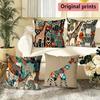 African Wildlife Geometric Pillow Covers Pattern Cushion Cover Suitable for Sofa Bedroom Car Pillow Cover