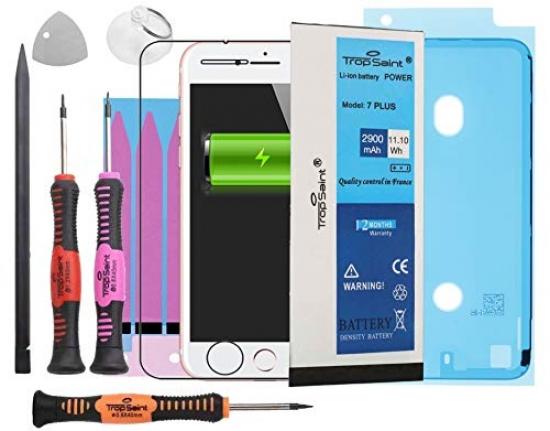 Adhesifs Kit de Réparation avec Outils 2900mAh/3.82V Trop Saint® Batterie Compatible avec iPhone 7 Plus Film Protecteur décran et Joint détanchéité Adhesifs Kit de Réparation avec Outils 2900mAh/3.82V Trop Saint® Batterie Compatible avec iPhone 7 Plus Film Protecteur décran et Joint détanchéité