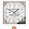 Les Trésors De Lily [A2862] - Wooden Wall Clock 'Le Comptoir Des Saveurs' Gray - 28x28 Cm