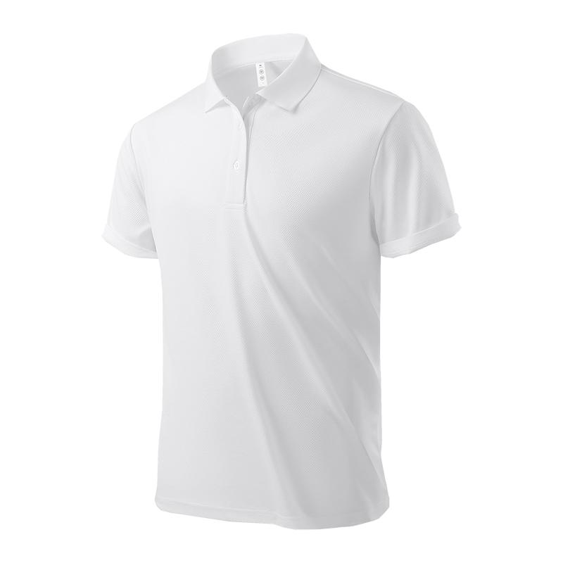 Men s White Solid Pique Breathable Short Sleeve Basic Polo Shirt S