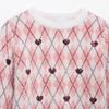 2025 Spring Women's Heart Jacquard Round Neck Knitwear