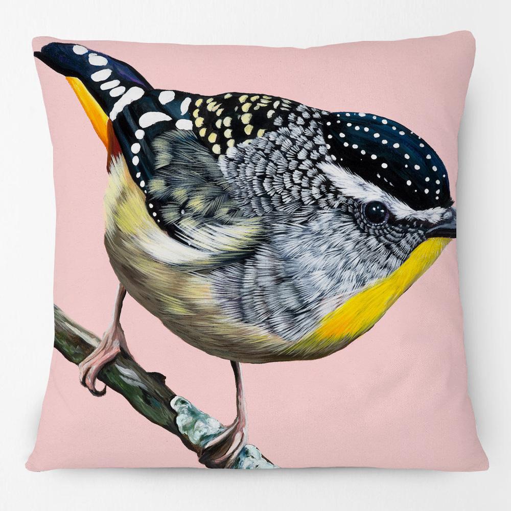 Australia Native Birds Parrots Maggie Black Cockatoo Honeyeater Print Cushion Cover Sofa Decor Pillow Case