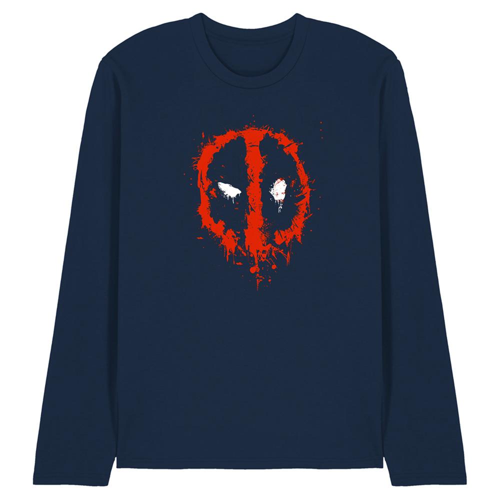 Deadpool Unisex Adult Painted Logo Long-Sleeved T-Shirt