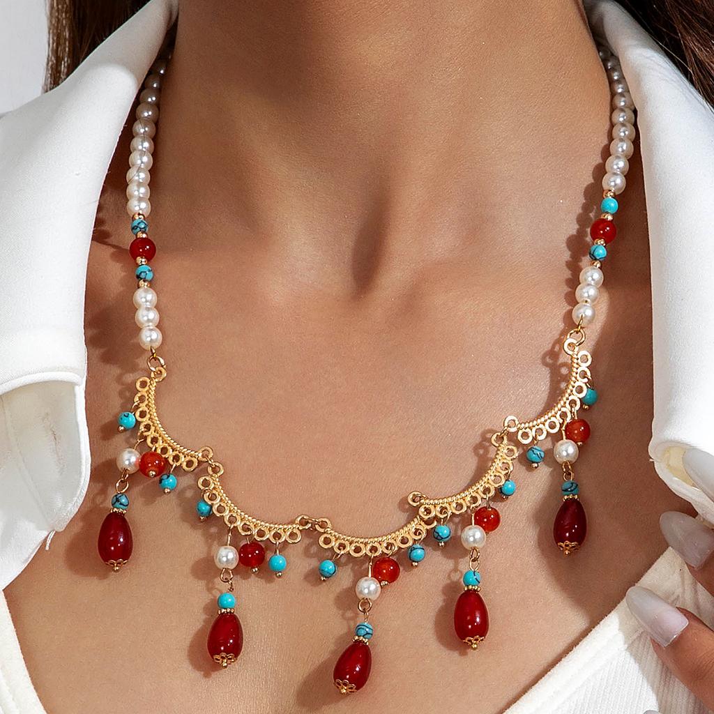 Accessoires, nouveau collier gemme nationale chinoise, collier perle design de niche