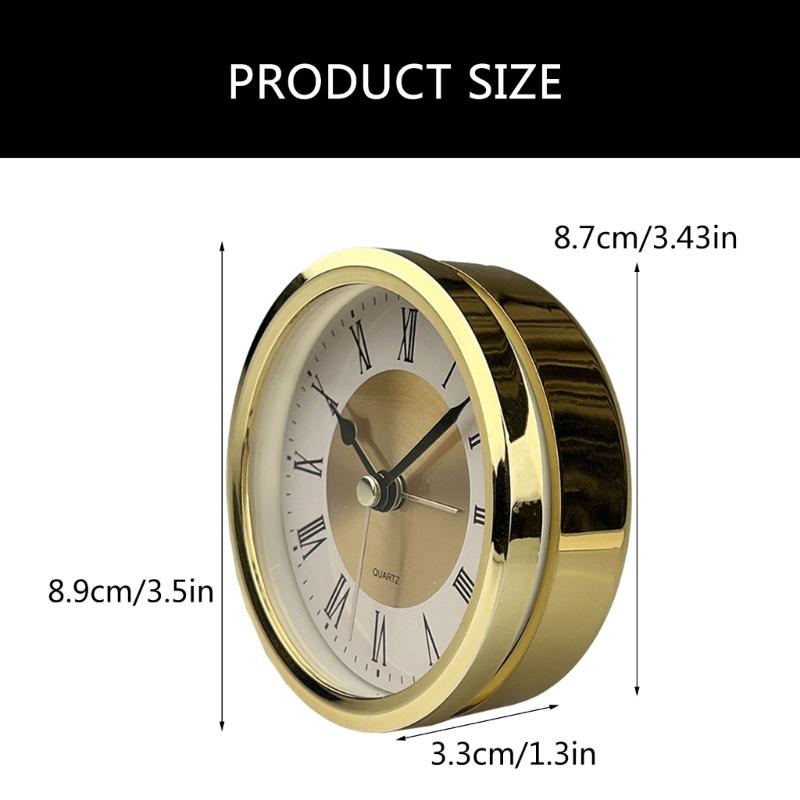 3.5inch (89mm) Clock Insert Roman Numeral Round Watch Insert Gold Clock Perfect for Decorating and Gifting Making