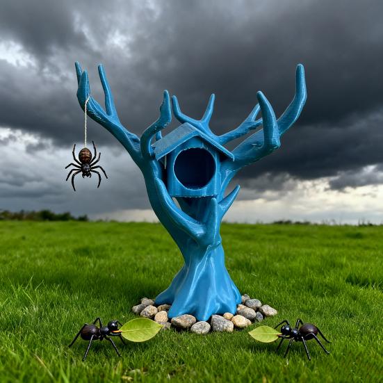 Jumping Spider Tree House Climber Hideout Tree-shaped Spider Hideaway Climbing Hiding Combo House for Small Critters Insect Pets Spider Enclosure