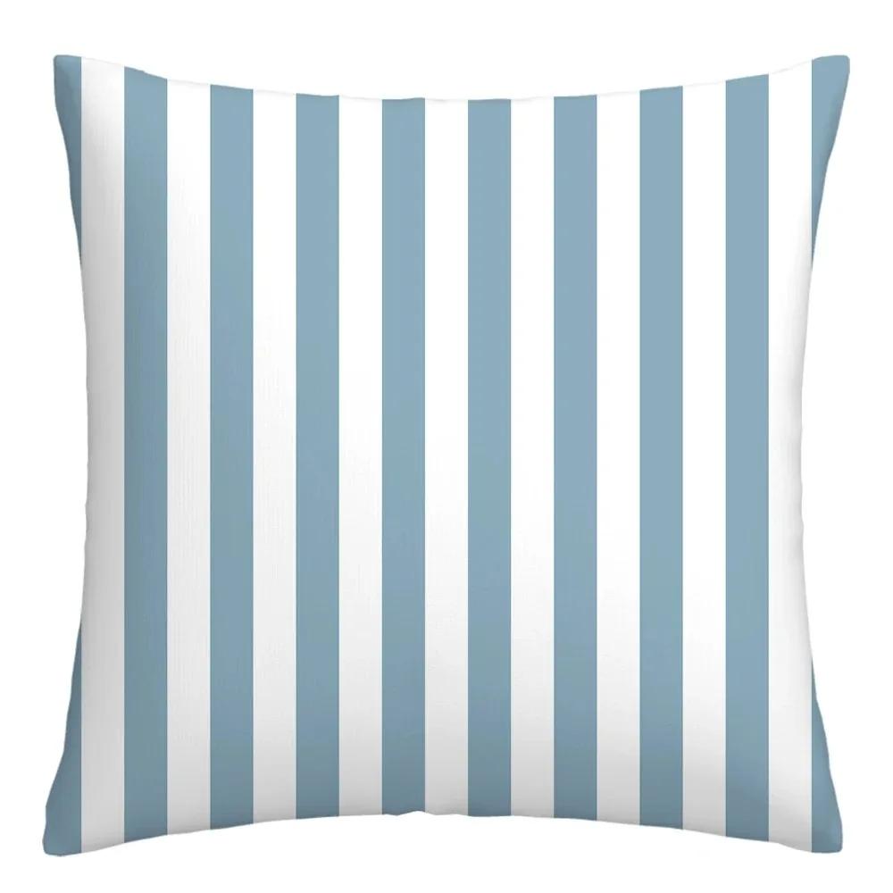Blue and White Geometric Decorative Pillowcase Living Room Office Home Pillowcase Car Ornaments Ideal Gift