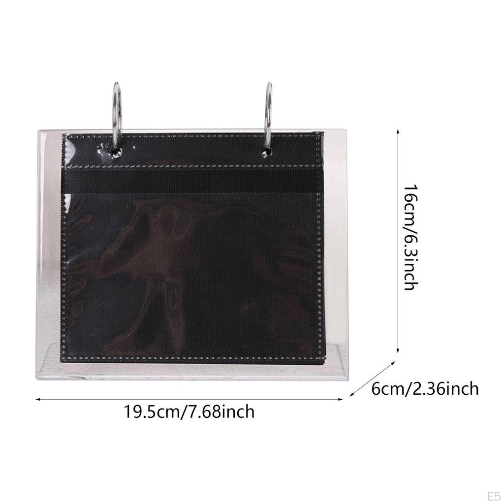 Acrylic L Shape Photo Display Stand with 17 Sheet Folders for Wallet Images