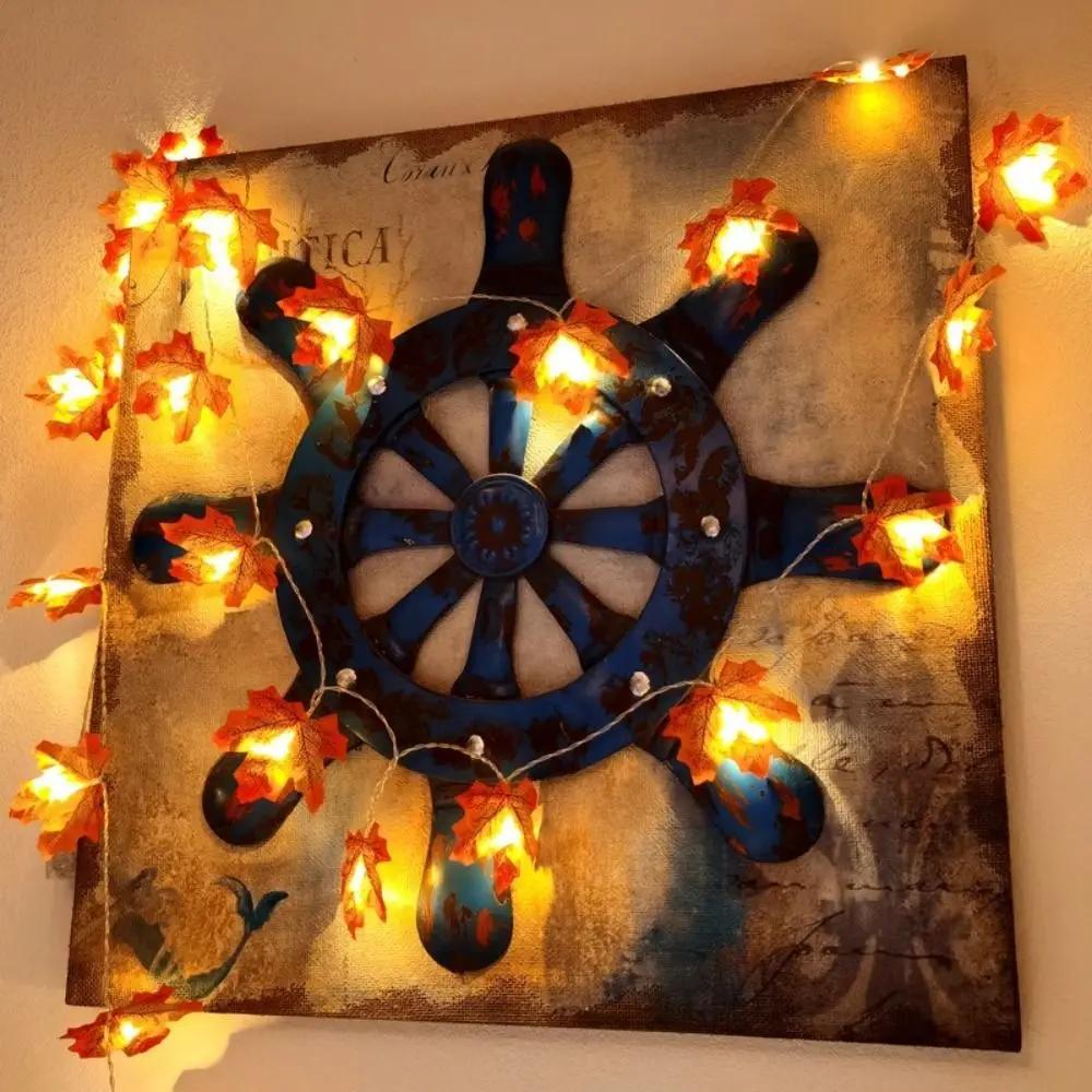 High Quality 3M String Lights Party Decor Outdoor Maple Leaves Lamp Halloween Garden Decor Lamp