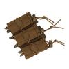 Outdoor Triple Molle Mag Pouch 9mm Open Top Triple Magazine Pouch Holder Short Style Brown