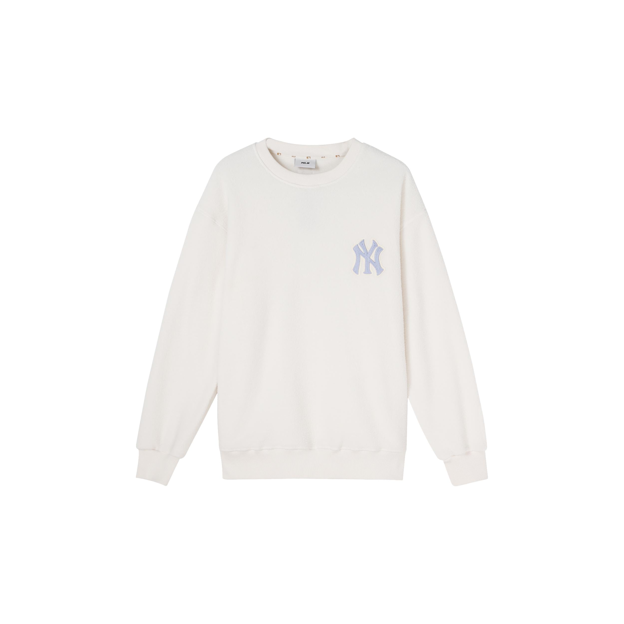 MLB Base Logo Sweatshirts Unisex Beige Crew Neck Thickened Regular 3AMTF5116-50CRS XS