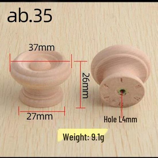 Solid Paulownia Wood Round Drawer & Cabinet Handle