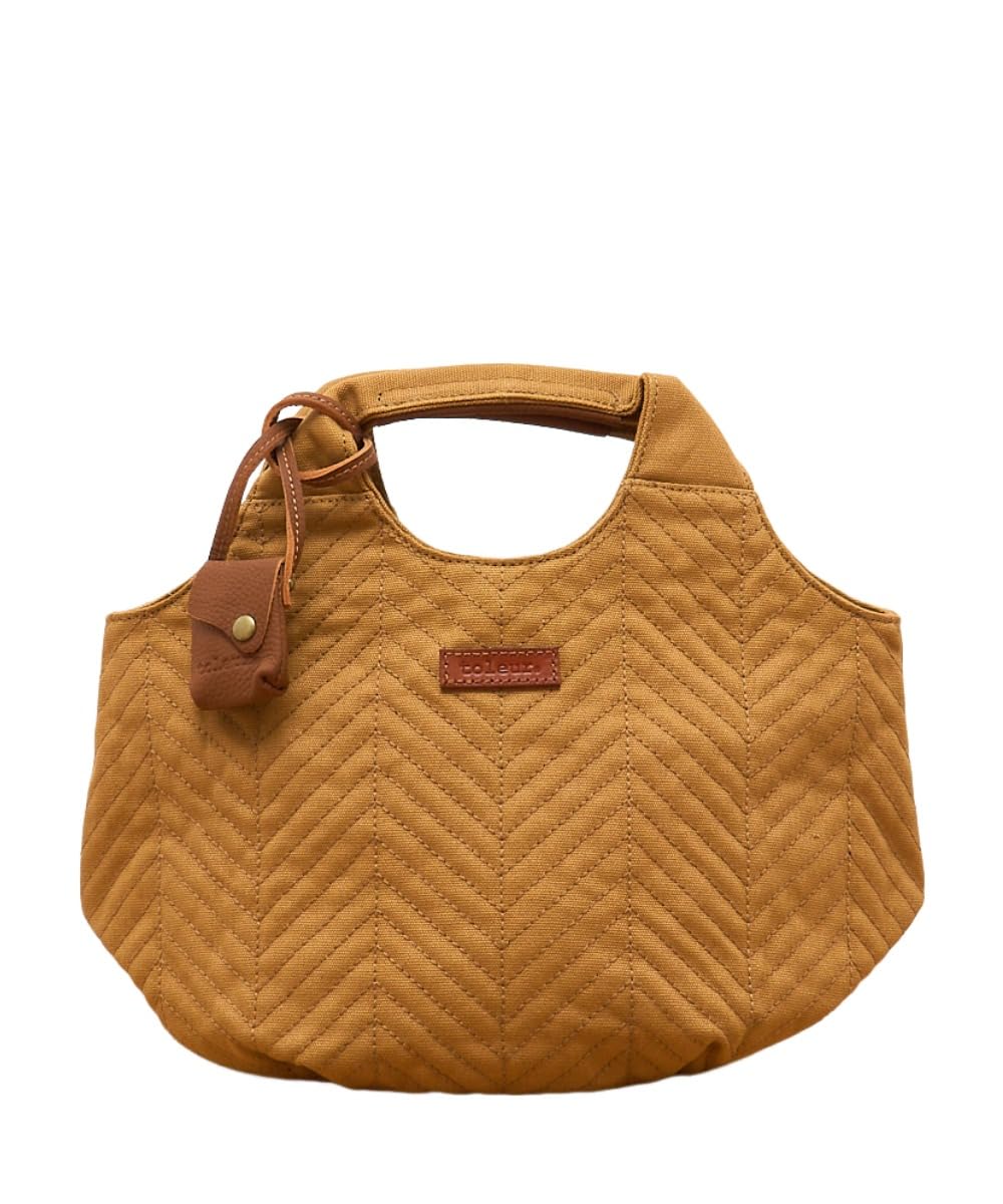 Женская сумка-тоут Thora со стежком  елочка , размер MS (горчичный)