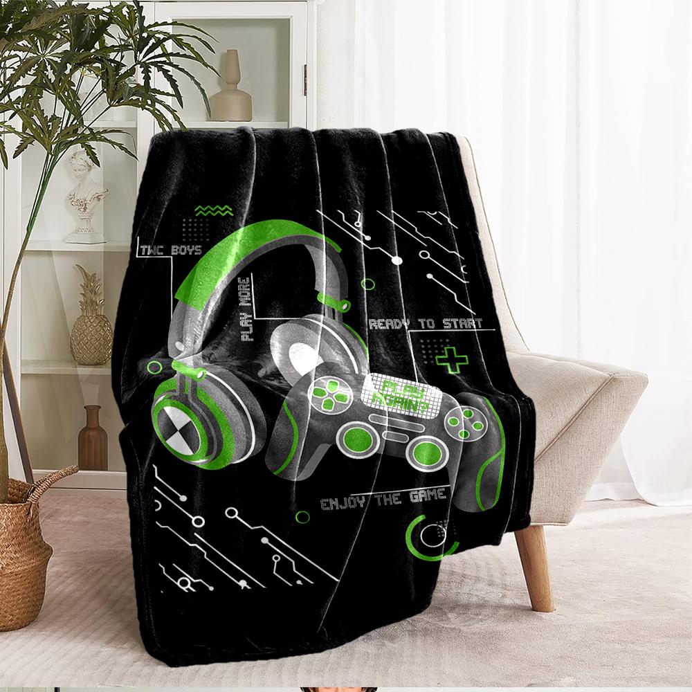 Game Controller Theme Printed Blanket - Perfect for Couch, Bed, Travel & Outdoor Use | Machine Washable, Cozy & Durable.