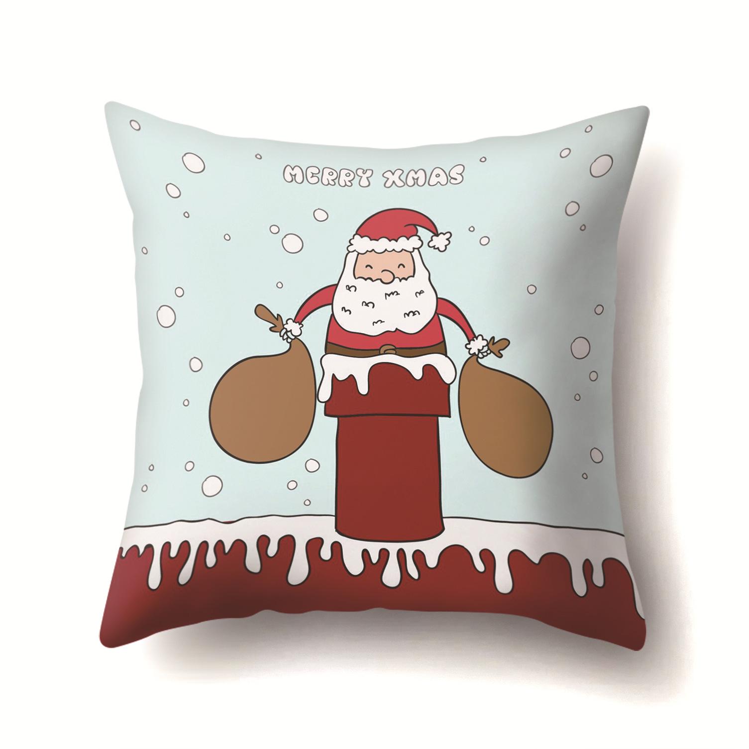 

Christmas Series Polyester Pillows Santa Multi-platform Christmas Elk Pillow Cover 45*45cm