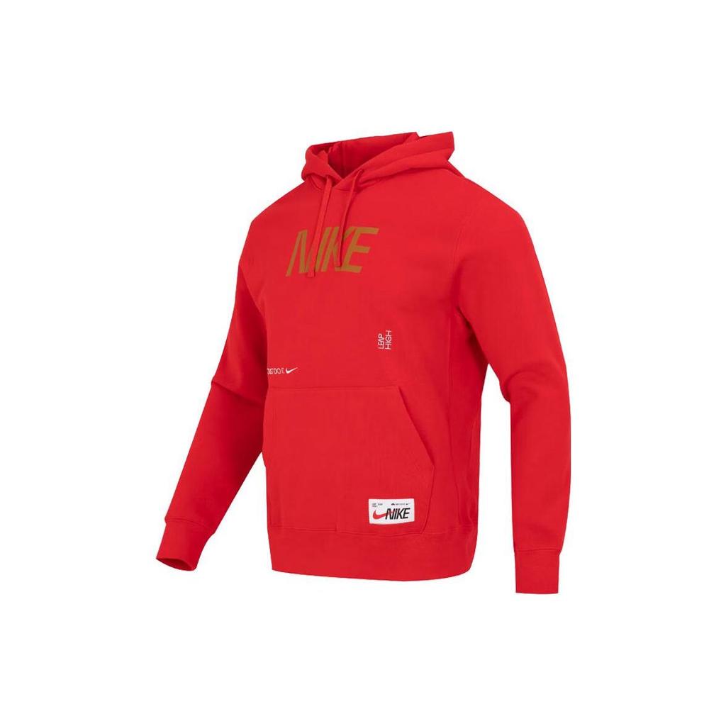 Nike CNY Year Of The Rabbit Series Sportswear Fleece-Lined Knit Hoodie With Letter Logo Print Men Tops University-Red FD4058-657