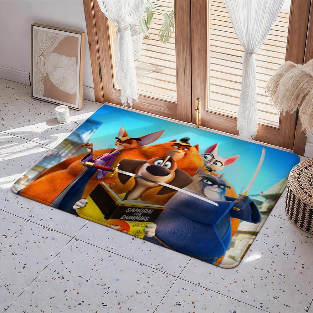 

Movie P Paws of Fury Floor Mat Eco Flannel Doormat Non Slip Odorless Indoor Floor Rug Soft Short Plush Home Mat 50x80cm