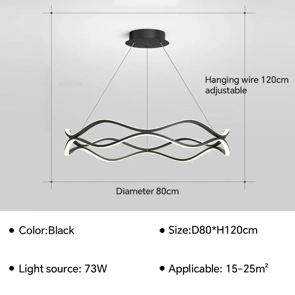 Modern LED Pendant Light For Bedroom Living Dining Room Chandelier Luxury Ring Hanging Lamp Home Decor Indoor Lighting Fixture