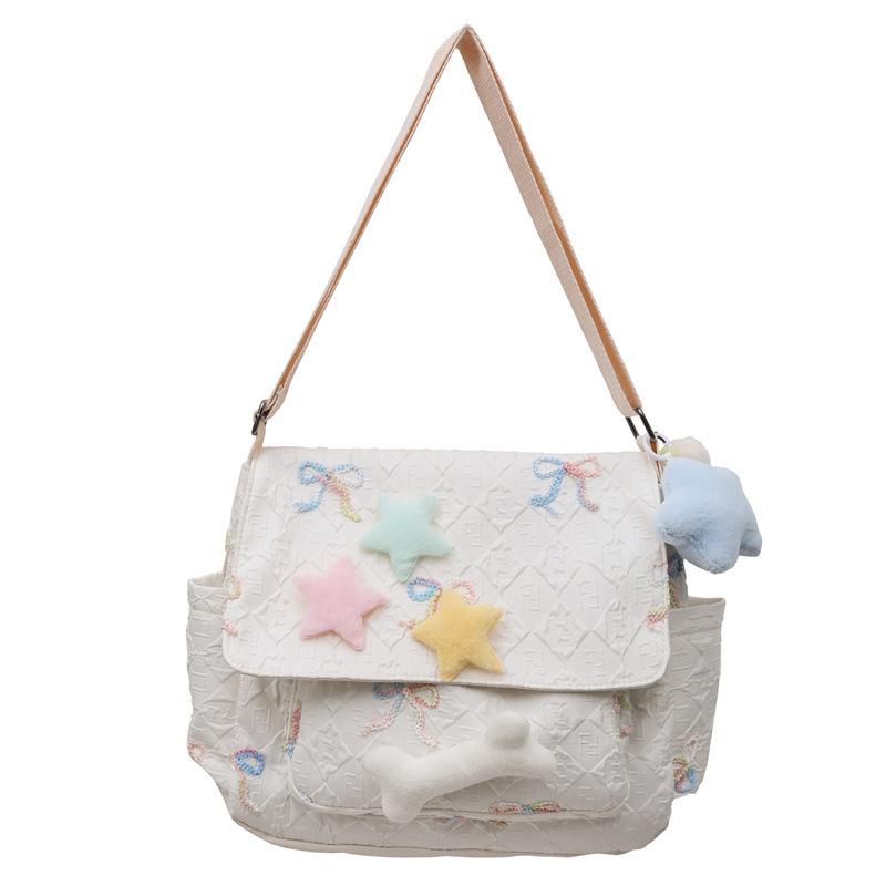 

Студенческая сумка Messman Bag женская большая вместительная сумка через плечо белый