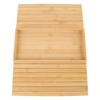 Flexible Couch Armrest Organizer Bamboo Wood Foldable Rectangular Non Slip Sofa Armrest Tray Table F