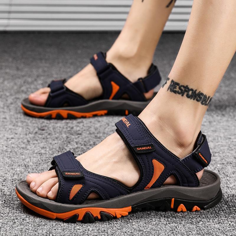 

Plus size sandals sports summer new outdoor leisure dad beach shoes sandals 46 темно-синього кольору