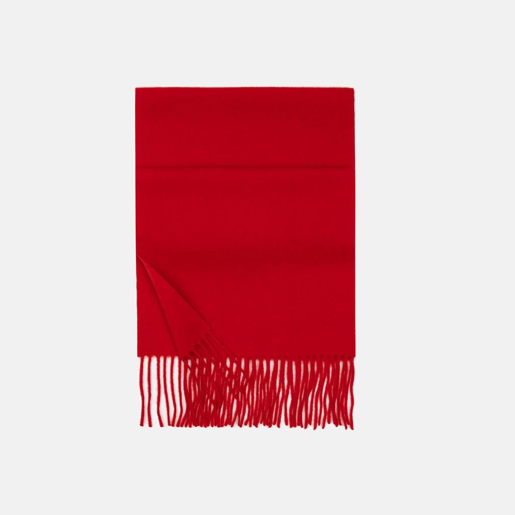 Red 100% wool scarf, simple autumn and winter atmosphere, scarf, high-end sense, versatile shawl 2025 gift