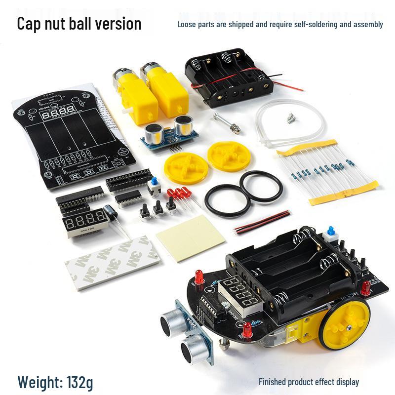 51 Mikrocontroller Smart Car DIY Kit: Ultraschall Hindernisvermeidung & Automatische Entfernungsmessung Roboter