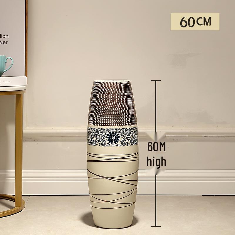 Large European-Chinese Ceramic Floor Vase for Home and Living Room Floral Decor