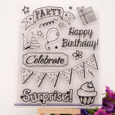 DIY Transparent Clear Party Series Stamp for Kids Scrapbook Gift Cards Decoration
